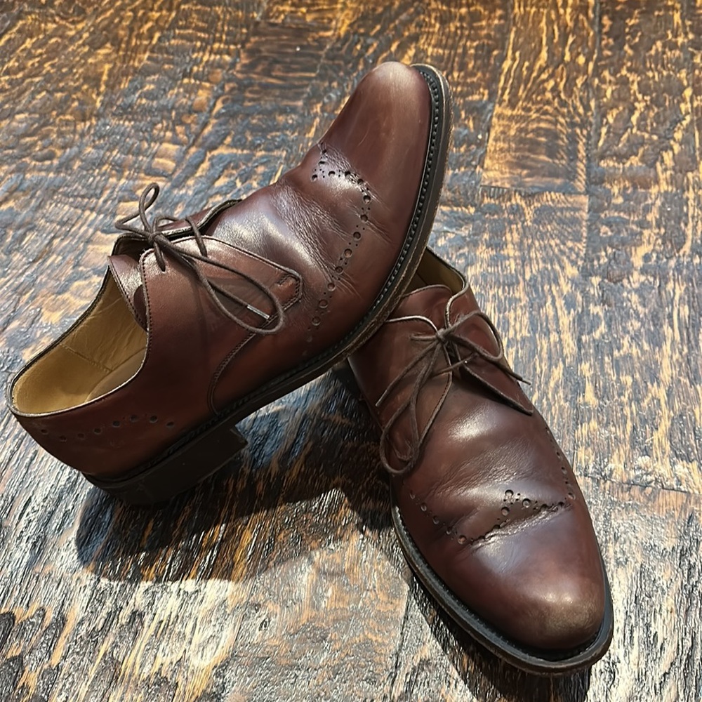 Cole Haan Brown Leather Derby Oxfords - Picture 2 of 8